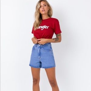 PrincessPolly Denim Blue Swalla Shorts